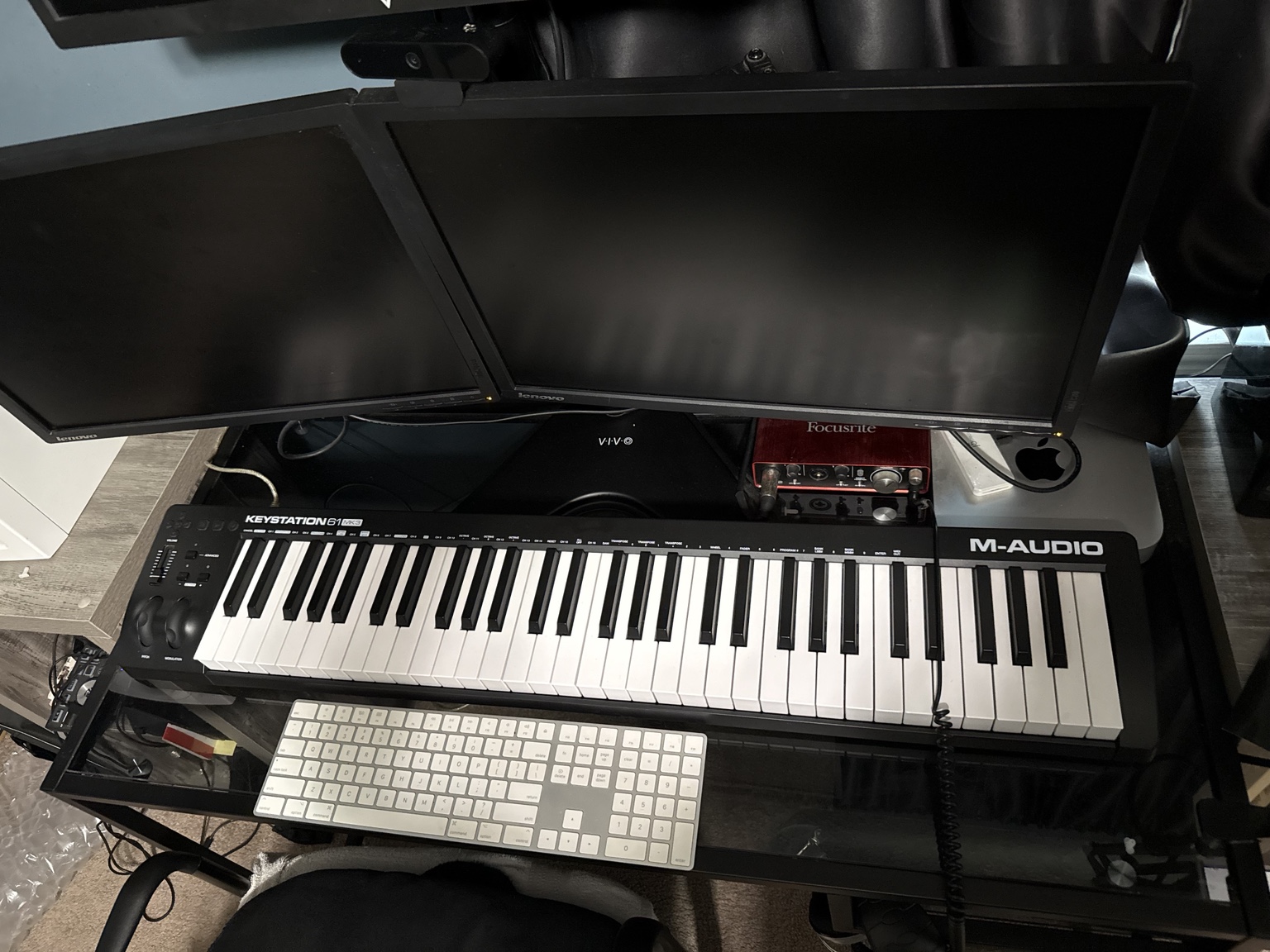 Music production studio setup
